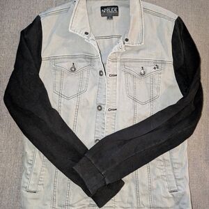 RUDE Men's Black and Light Gray Bomber Jacket